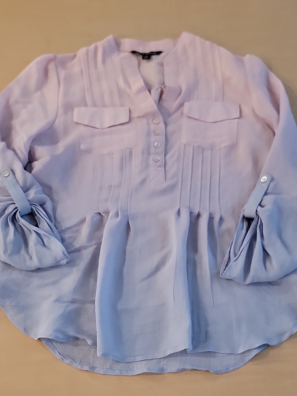 Zac & Rachel Pink - Purple Pintuck Peasant Blouse